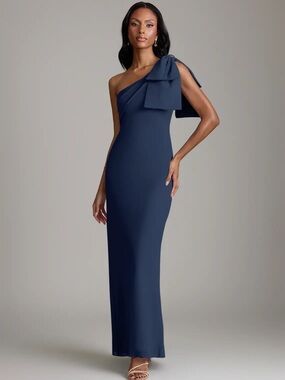 Azazie Yuanna Dress - Dark Navy Chiffon